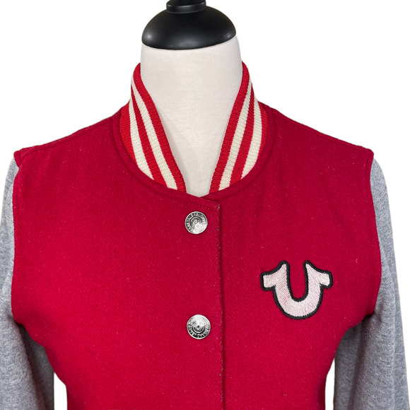 True Religion Size S Varsity Campus Letter Jacket Wool Blend Fashion for Senses - Picture 10 of 16
